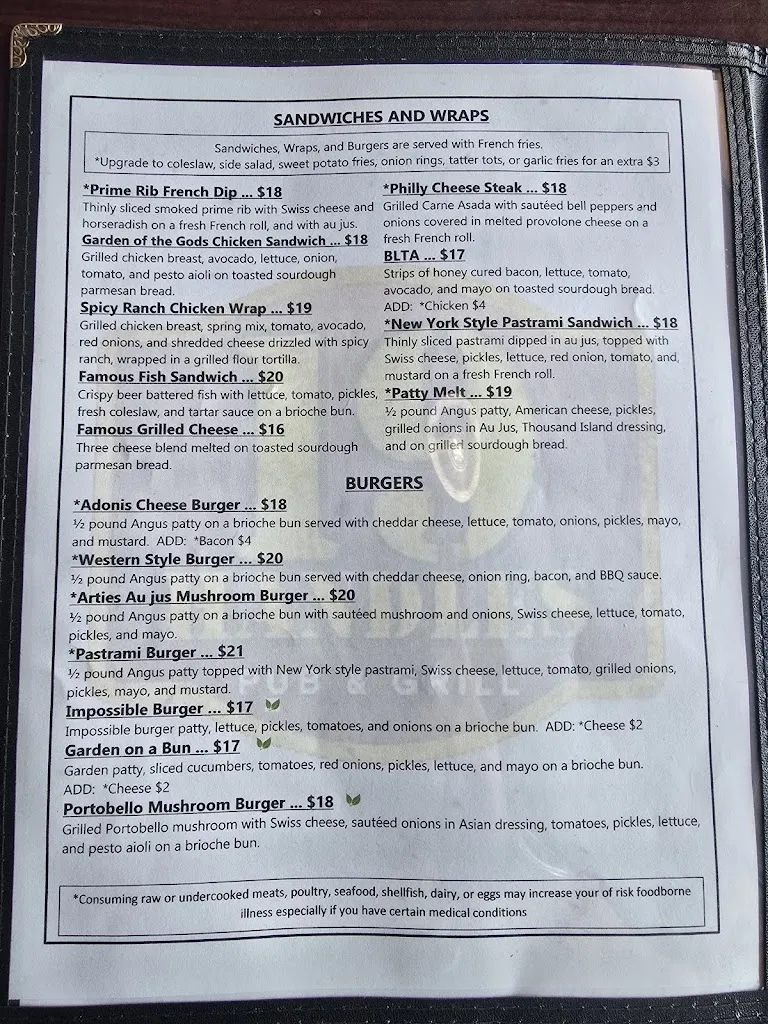 Menu_19 Handles Pub & Grill_Sacramento, CA_image_old_1