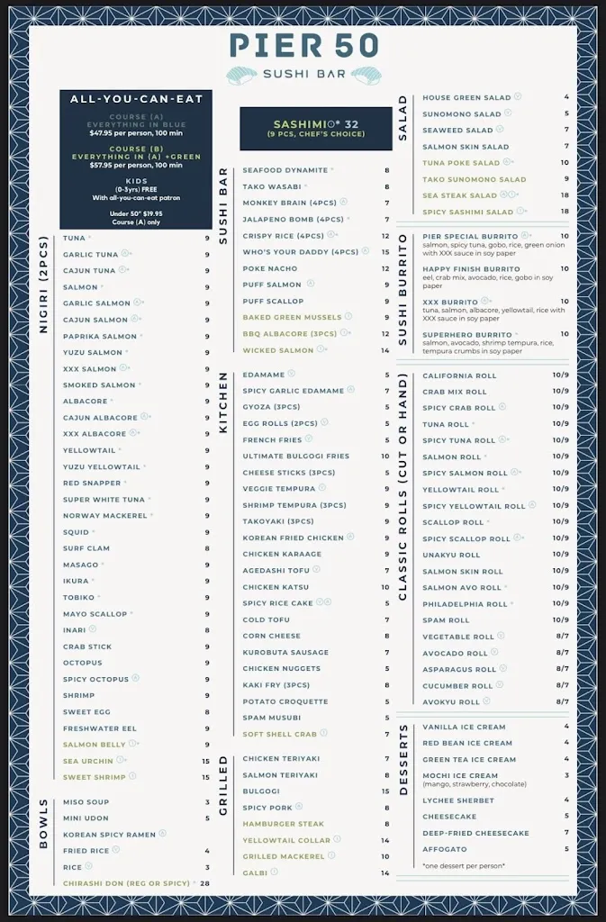 Menu_Pier 50 Sushi - Arden_Sacramento, CA_image_old_2