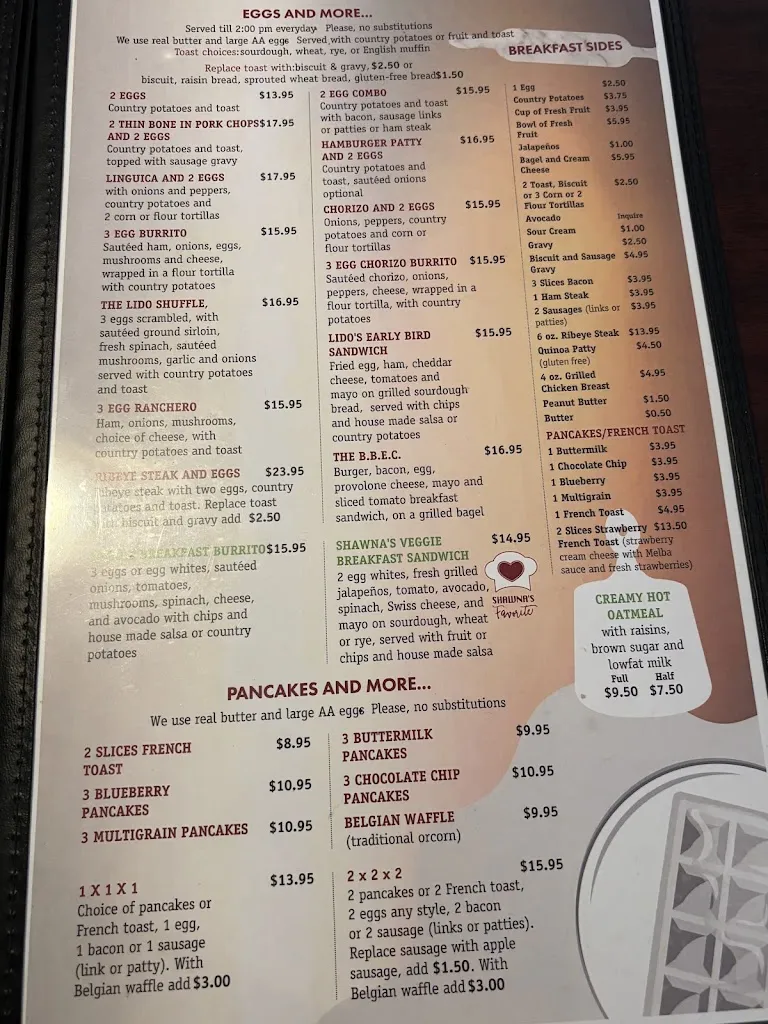 Menu_Lido Café and Bakery_Carmichael, CA_image_old_2
