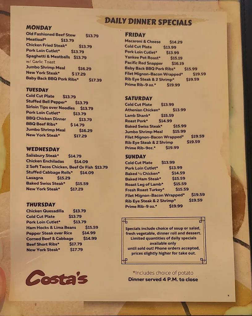 Menu_Costa's Family Restaurant_Covina, CA_image_old_3
