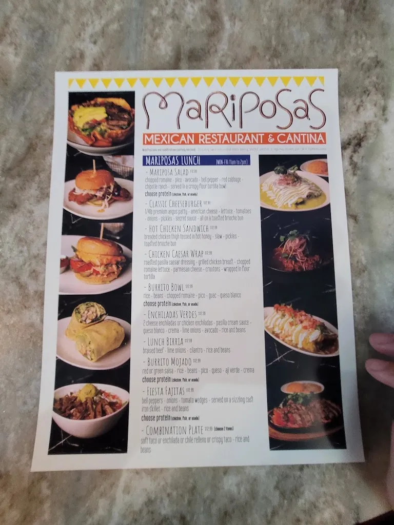 Menu_Mariposa Grill & Cantina_Covina, CA_image_old_2