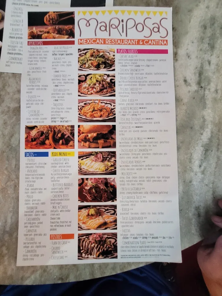 Menu_Mariposa Grill & Cantina_Covina, CA_image_old_3