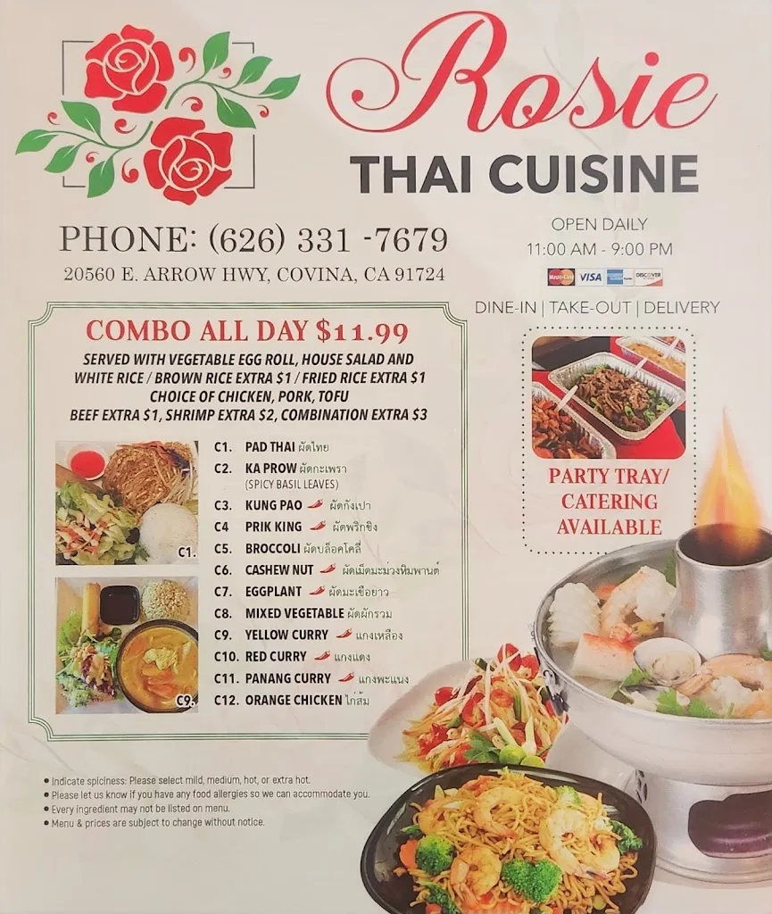 Menu_Rosie Thai Restaurant_Covina, CA_image_old_3