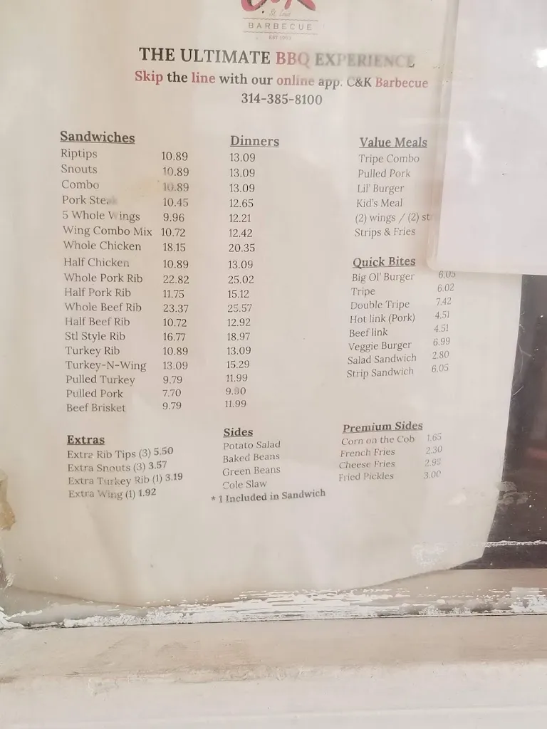 Menu_C&K Barbecue Restaurant_St. Louis, MO_image_old_2