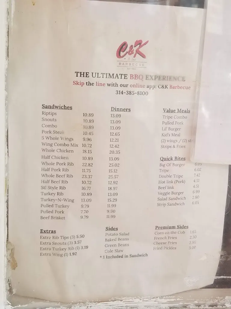 Menu_C&K Barbecue Restaurant_St. Louis, MO_image_old_3