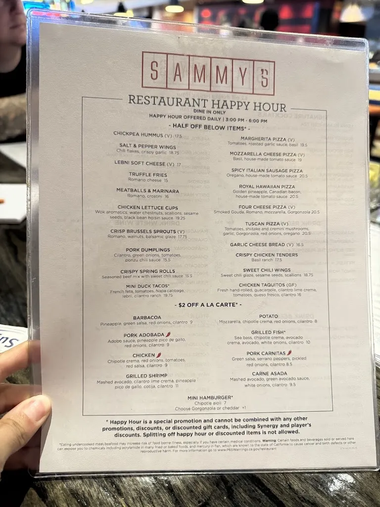 Menu_Sammy's Restaurant + Bar_Citrus Heights, CA_image_old_1