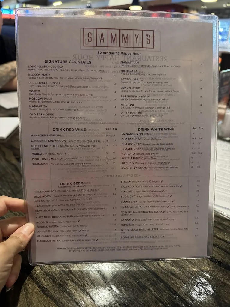 Menu_Sammy's Restaurant + Bar_Citrus Heights, CA_image_old_3
