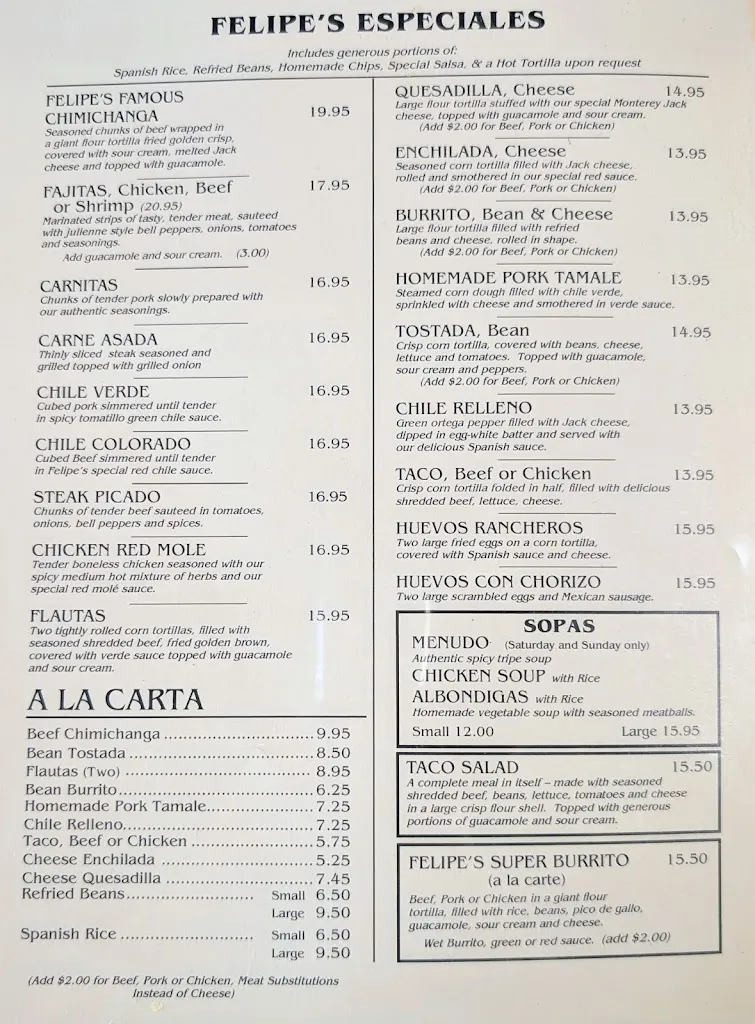 Menu_Felipes Mexican Restaurant_Citrus Heights, CA_image_old_1