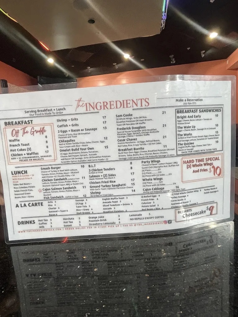 Menu_THE INGREDIENTS_Compton, CA_image_old_2