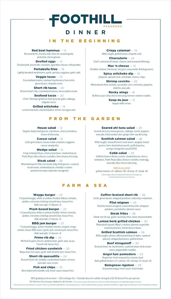Menu_Foothill restaurant_Pasadena, CA_image_old_3