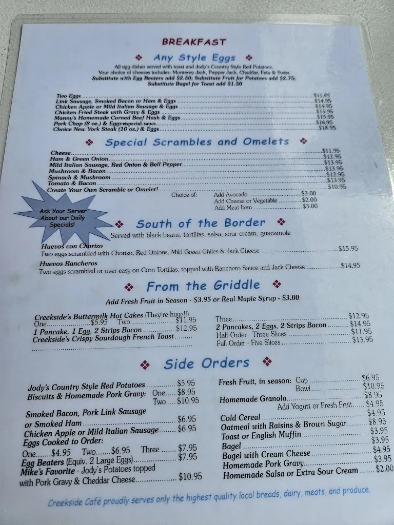 Menu_Creekside Cafe_Sonoma, CA_image_old_3