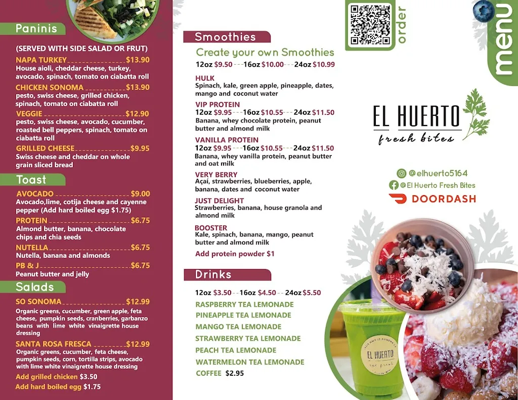 Menu_El Huerto (Where-Tow) Fresh Bites_Sonoma, CA_image_old_1
