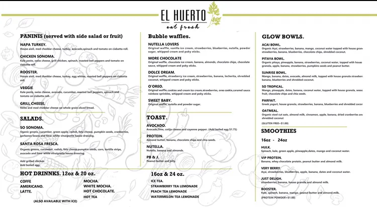 Menu_El Huerto (Where-Tow) Fresh Bites_Sonoma, CA_image_old_3