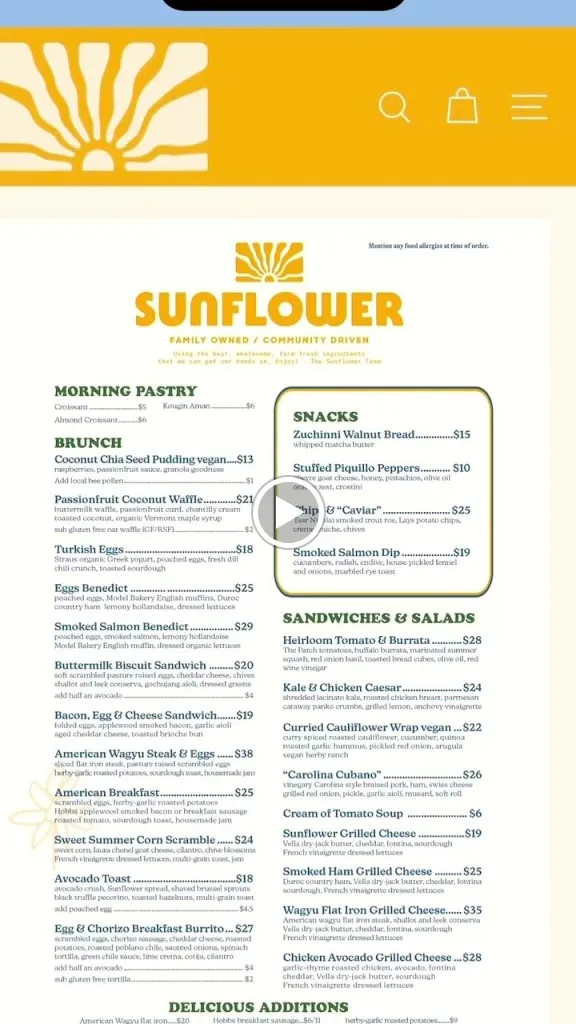 Menu_Sunflower Caffé_Sonoma, CA_image_old_2