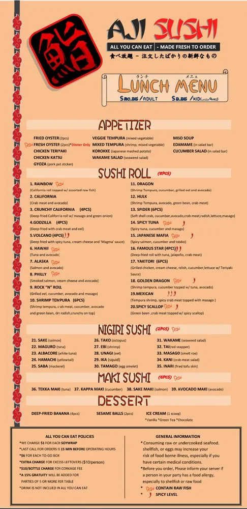 Menu_Aji Sushi_Sacramento, CA_image_old_1