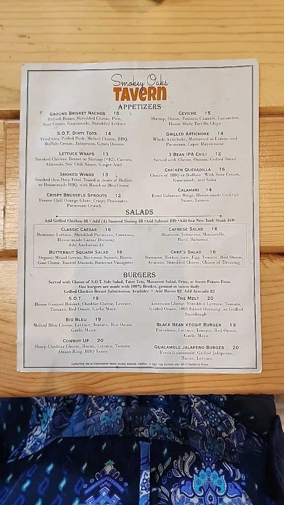 Menu_Smokey Oaks Tavern_Fair Oaks, CA_image_old_1