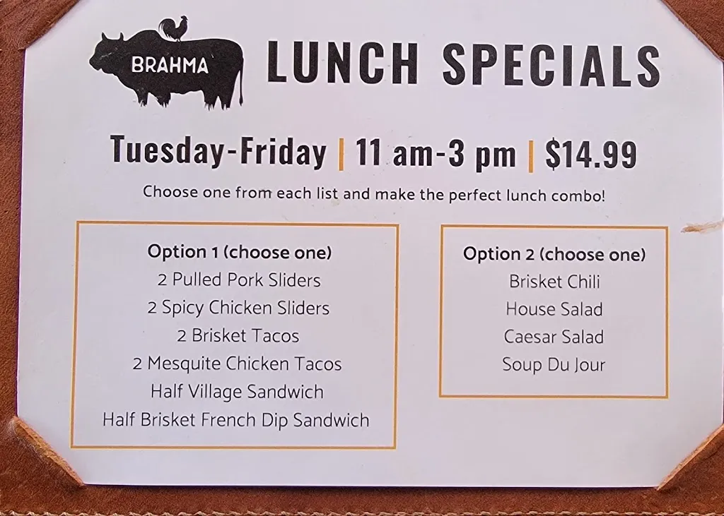 Menu_Brahma Bar and Grill_Fair Oaks, CA_image_old_1