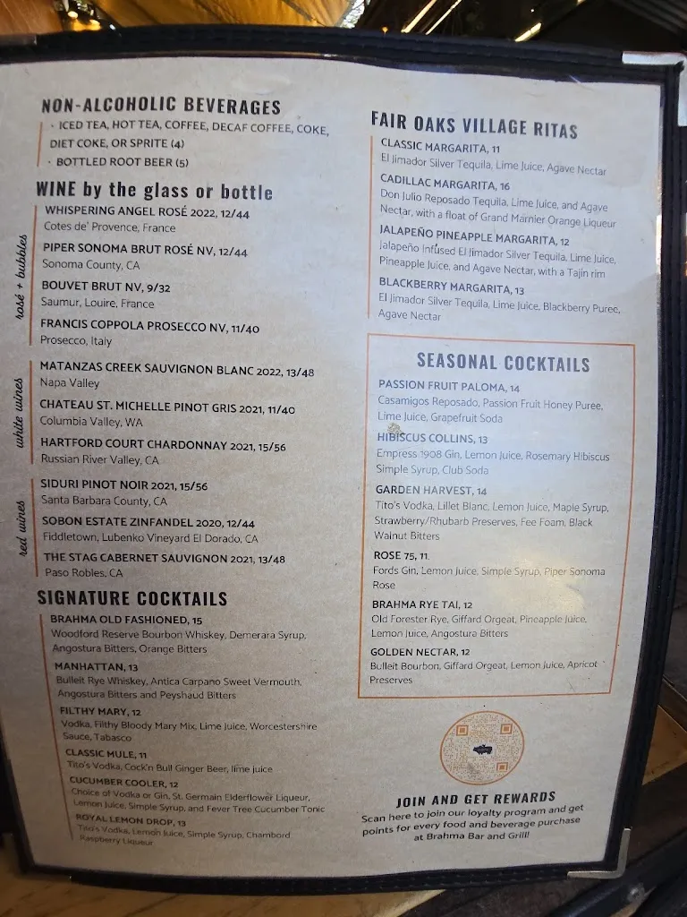 Menu_Brahma Bar and Grill_Fair Oaks, CA_image_old_2