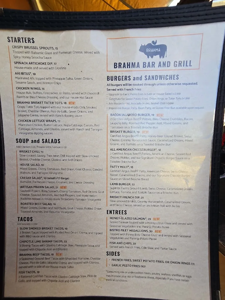 Menu_Brahma Bar and Grill_Fair Oaks, CA_image_old_3