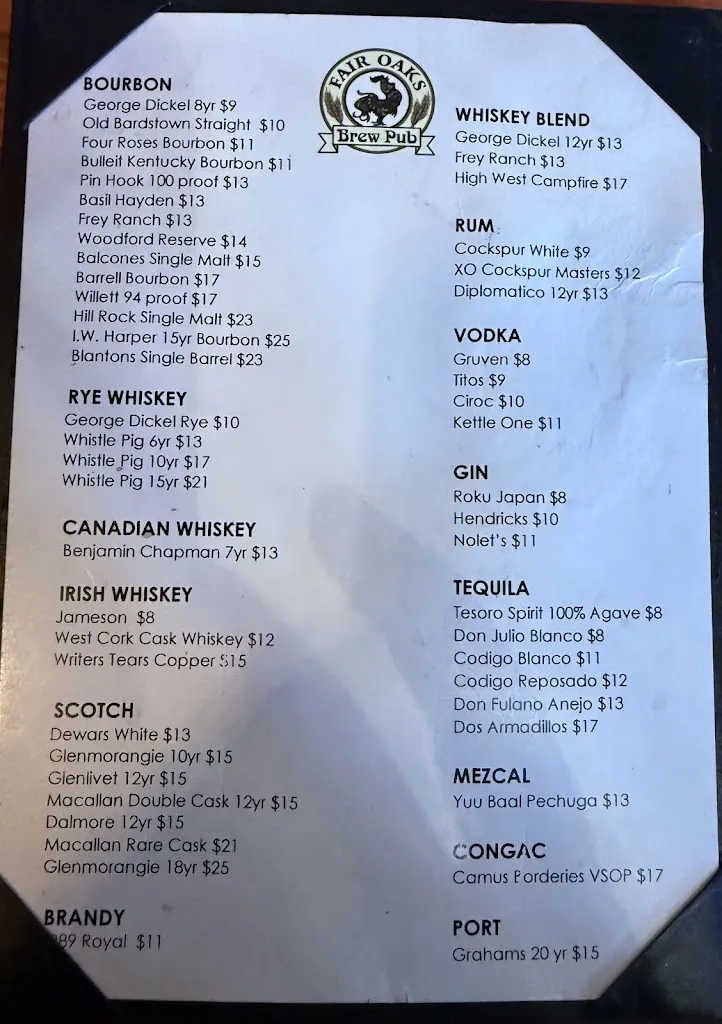 Menu_Fair Oaks Brew Pub_Fair Oaks, CA_image_old_1