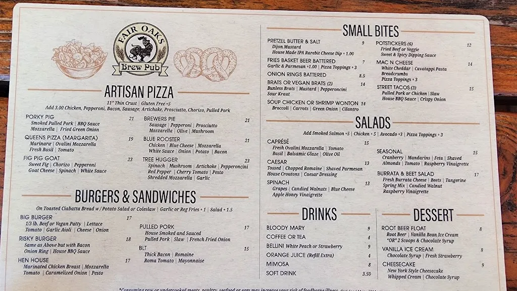 Menu_Fair Oaks Brew Pub_Fair Oaks, CA_image_old_2