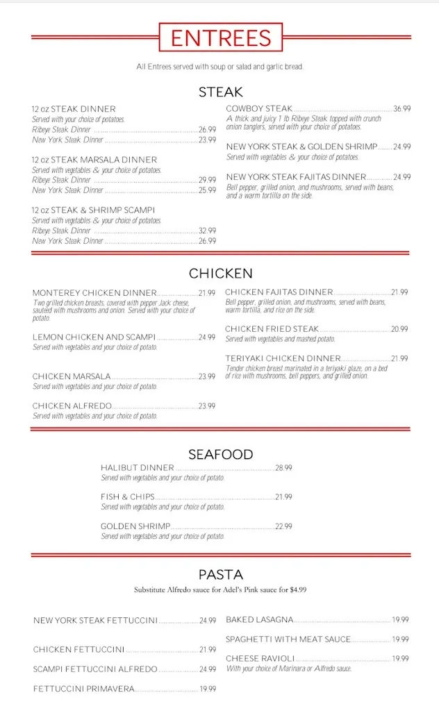 Menu_Adel's Restaurant_Eureka, CA_image_old_2