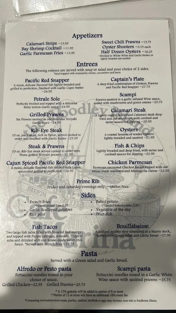 Menu_Café Marina & Woodley's Bar_Eureka, CA_image_old_1