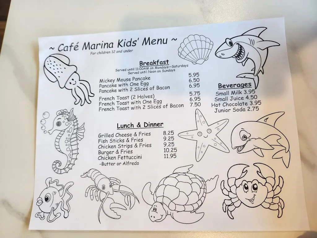 Menu_Café Marina & Woodley's Bar_Eureka, CA_image_old_2