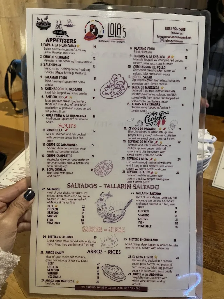 Menu_Lola’s Peruvian_Glendale, CA_image_old_2
