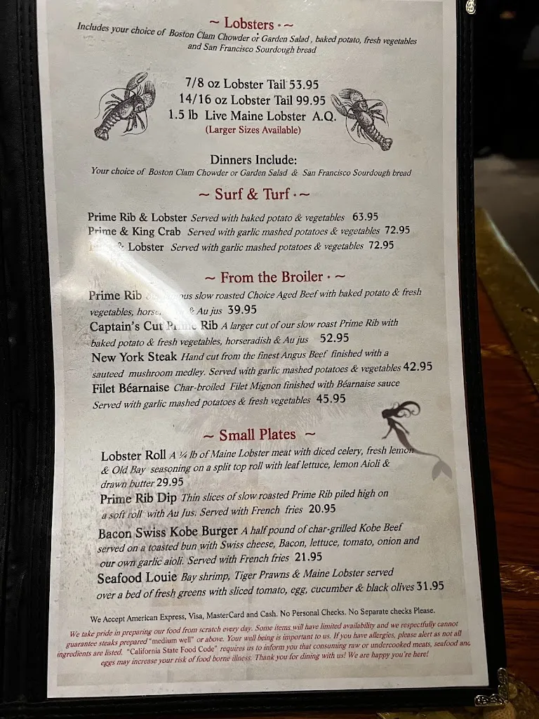 Menu_Rudy's Hideaway Lobsterhouse_Rancho Cordova, CA_image_old_2