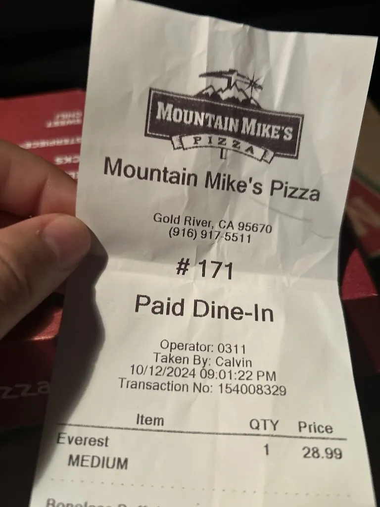 Luz Pérez_Mountain Mike's Pizza_Gold River, CA_review