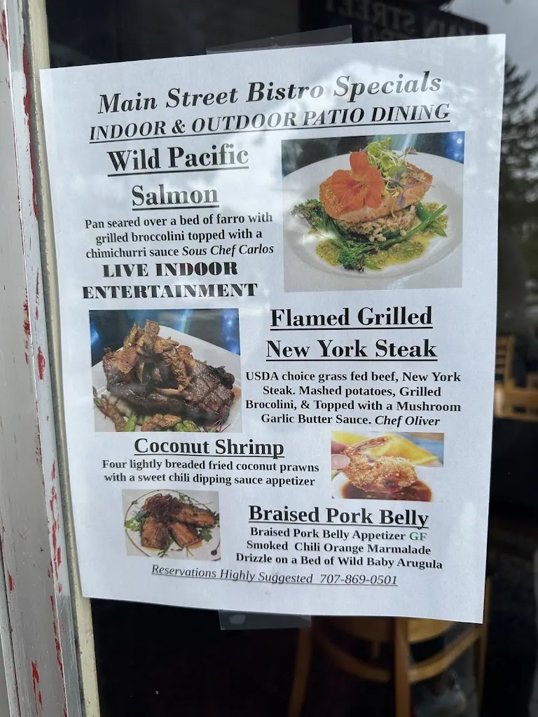 Menu_Main Street Bistro & Piano Bar-Cabaret_Guerneville, CA_image_old_3