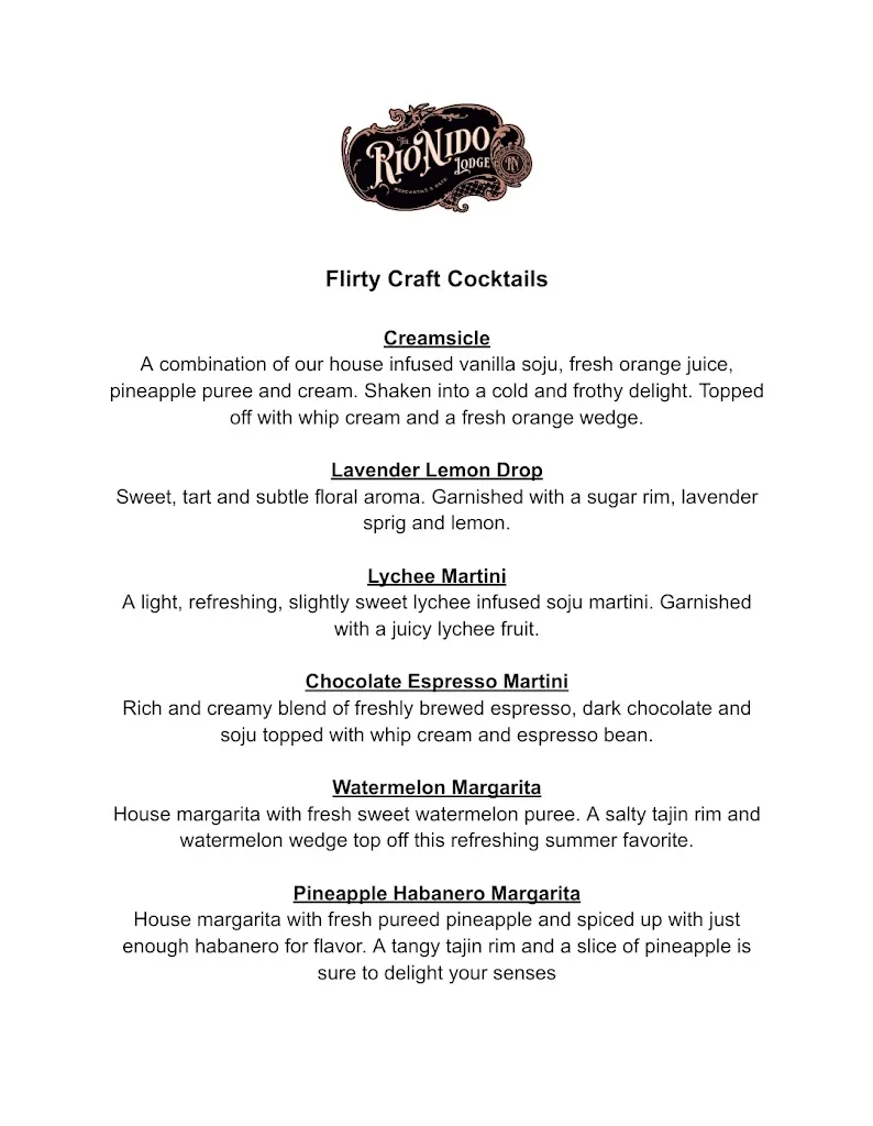Menu_The Bar and Cafe at The Rio Nido Lodge_Guerneville, CA_image_old_2