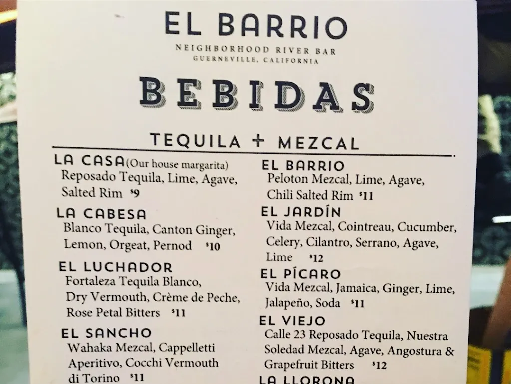 Menu_El Barrio_Guerneville, CA_image_old_2