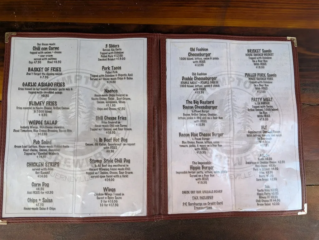 Menu_Stumptown Brewery_Guerneville, CA_image_old_2