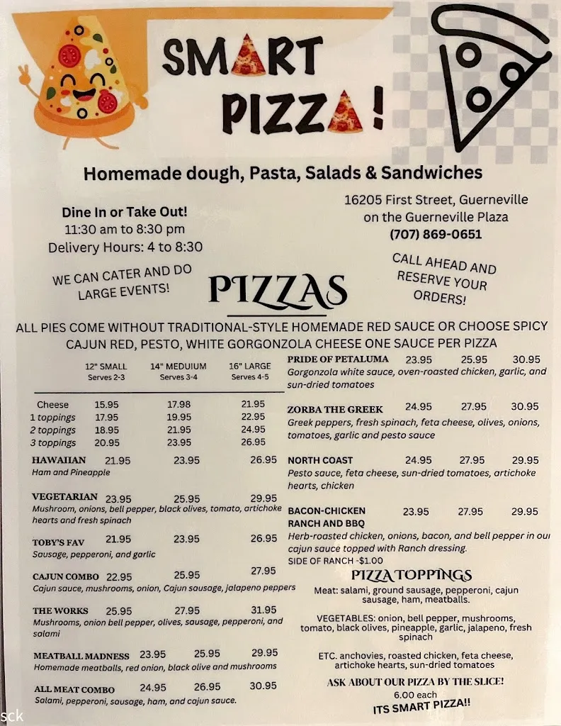 Menu_Smart Pizza_Guerneville, CA_image_old_2
