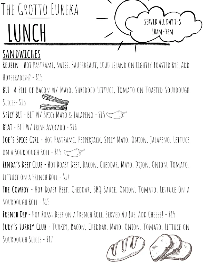 Menu_The Grotto Eureka_Eureka, CA_image_old_1