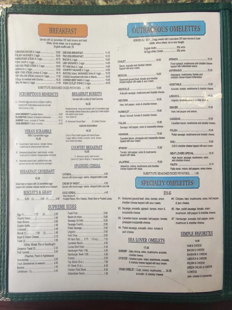 Menu_The Cutten Chalet_Eureka, CA_image_old_1