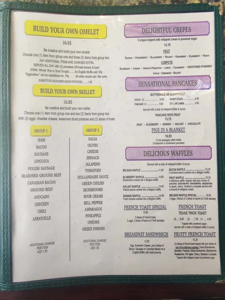 Menu_The Cutten Chalet_Eureka, CA_image_old_2