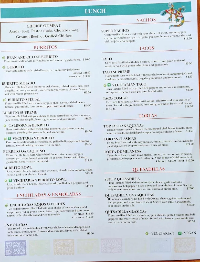Menu_Cocina Oaxaqueña_Eureka, CA_image_old_2