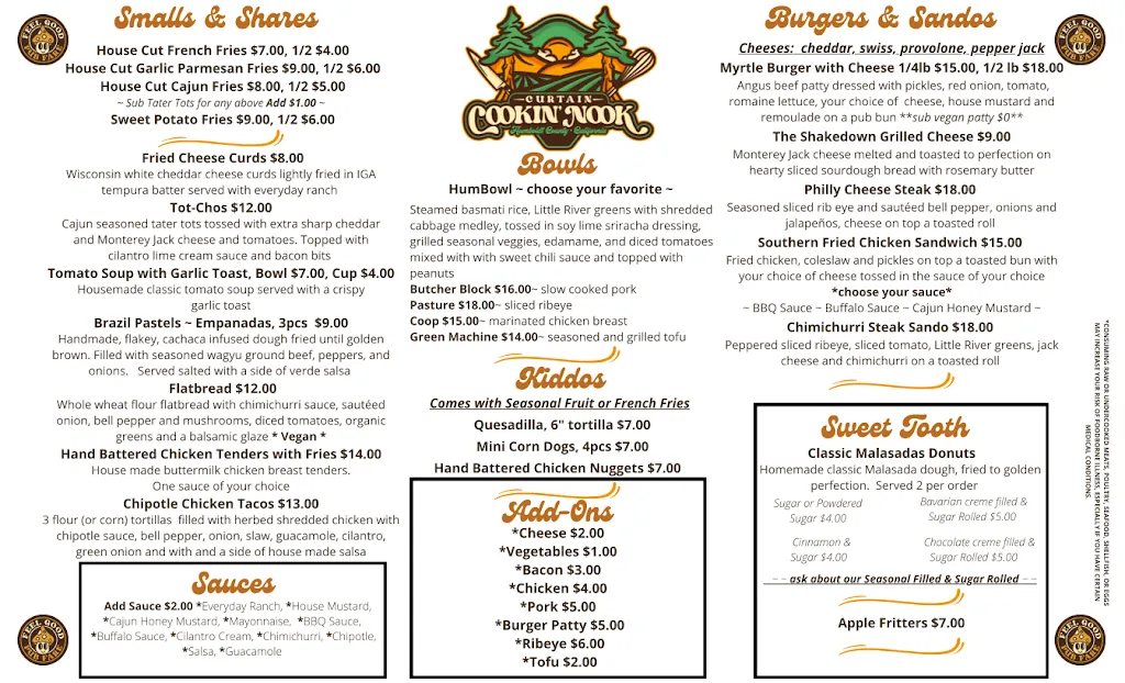 Menu_Curtain Cookin' Nook_Eureka, CA_image_old_1