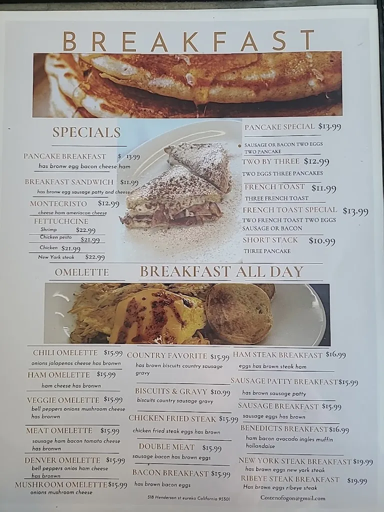 Menu_Fogón Costeño_Eureka, CA_image_old_1