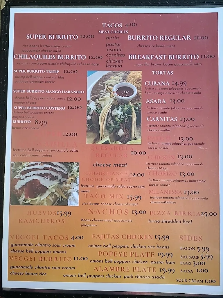 Menu_Fogón Costeño_Eureka, CA_image_old_2