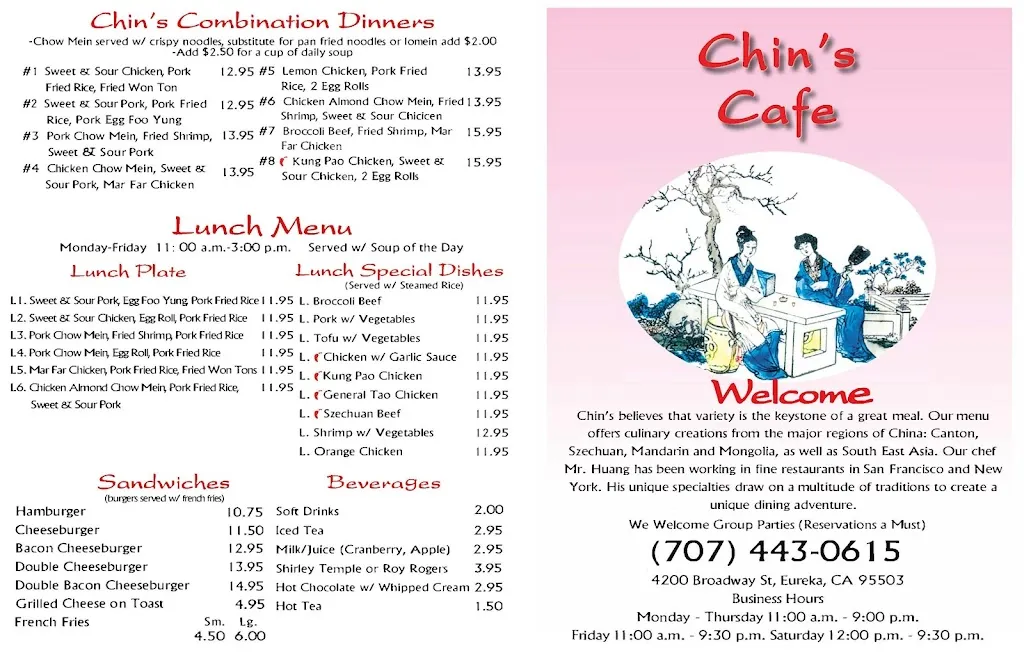 Menu_Chin's Cafe_Eureka, CA_image_old_2