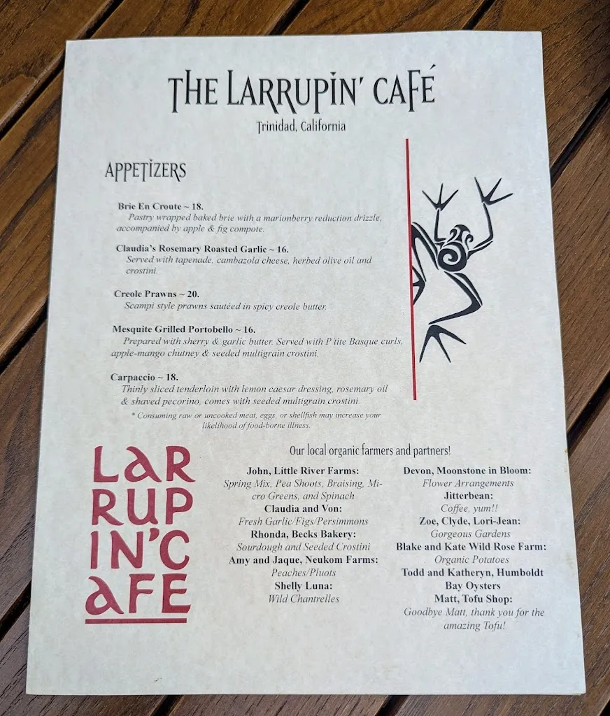 Menu_Larrupin' Cafe_Trinidad, CA_image_old_1