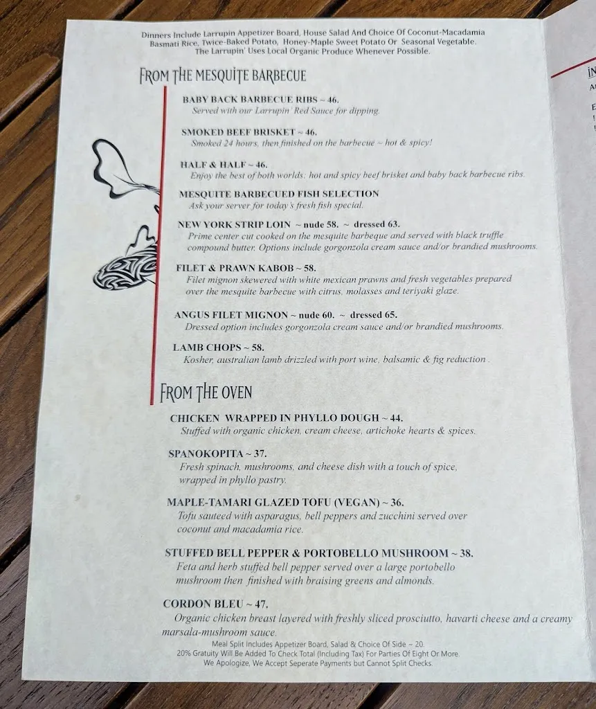 Menu_Larrupin' Cafe_Trinidad, CA_image_old_2