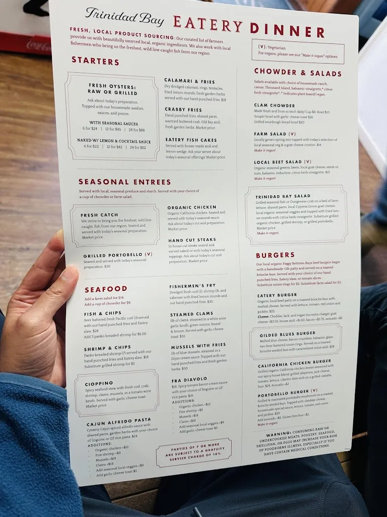 Menu_Trinidad Bay Eatery & Gallery_Trinidad, CA_image_old_2