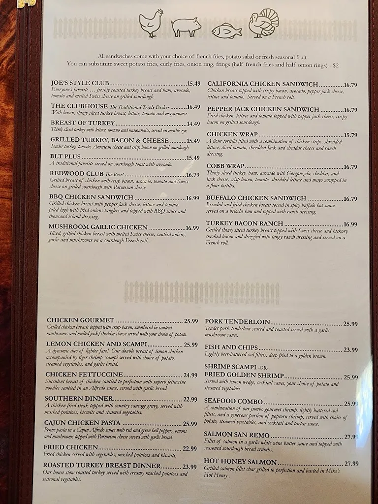 Menu_Joe's Green Barn Restaurant_McKinleyville, CA_image_old_3