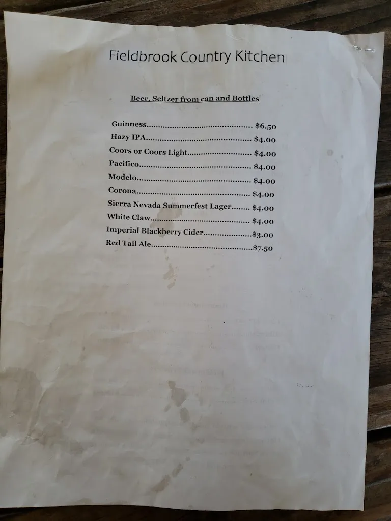 Menu_Fieldbrook Country Kitchen_McKinleyville, CA_image_old_3