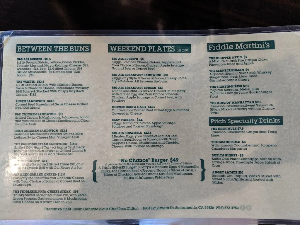 Menu_Pitch and Fiddle_Sacramento, CA_image_old_2